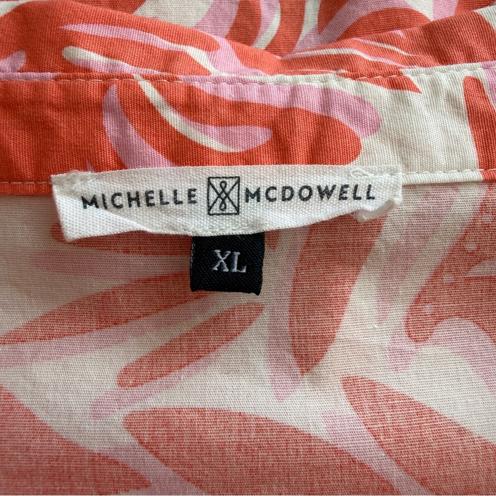 MICHELLE MCDOWELL Dani Shirt Dress In Spring It On Coral XL - Picture 8 of 9